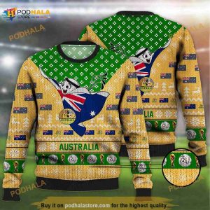 Australia Ugly Christmas Sweater Mascot Qatar Soccer Team
