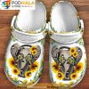 Autism Elephant Sunflower 3D Crocs