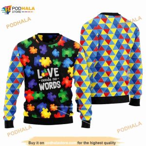 Autism Love Ugly Sweatshirt Christmas 3D Sweater