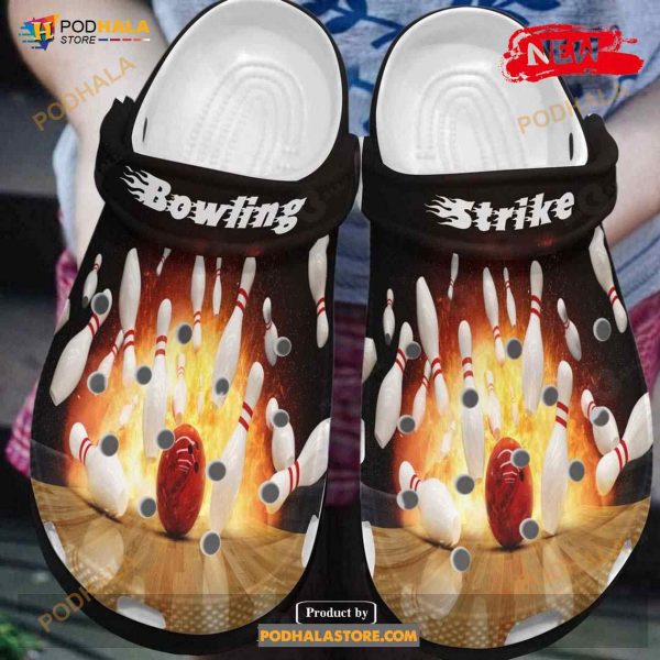 Awesome Fire Bowling Strike Crocs Classic Clog Shoes
