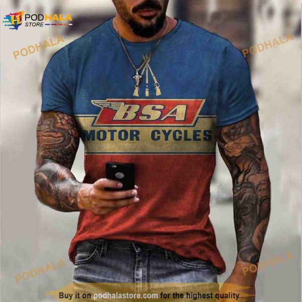 BSA Motor Cycles Vintage Motor Oil Motorcycles 3D Shirt
