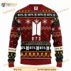 BTS Logo Red Ugly Knitted Christmas Ugly Sweater