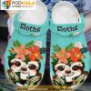 Baby Sloth With Flower Floral 3D Crocs, Funny Crocs