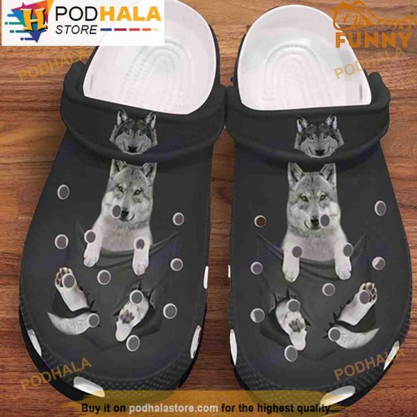 Baby Wolf 3D Crocs, Funny Crocs
