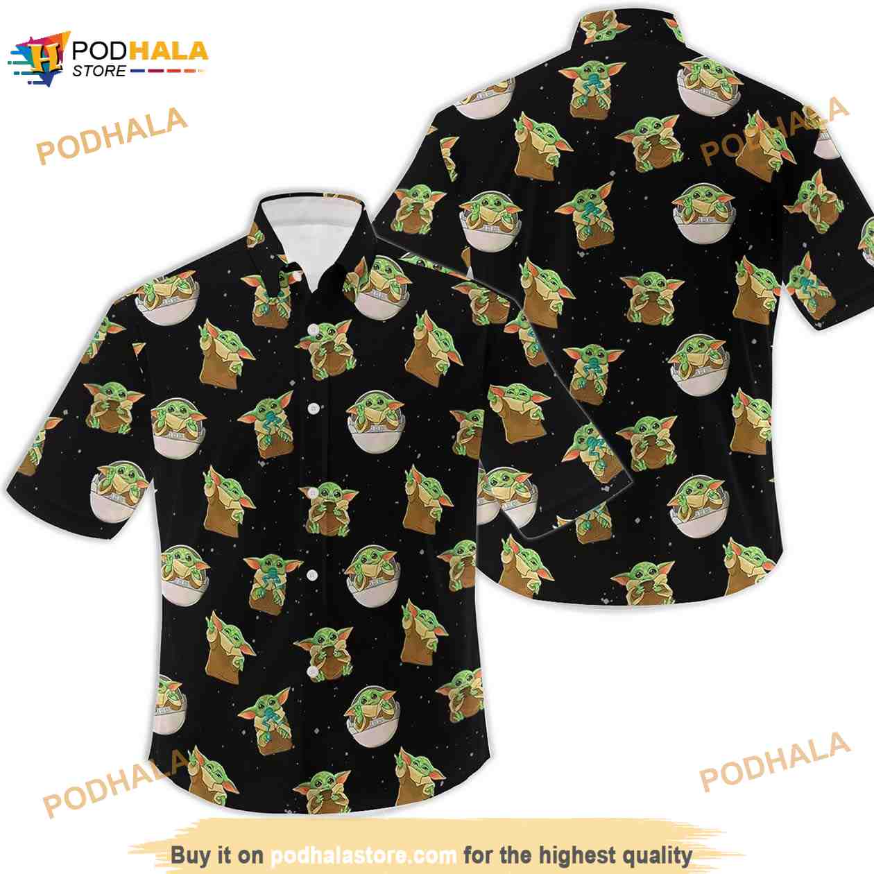 Baby Yoda Button Shirt, Baby Yoda Beach Hawaiian Shirt Baby Yoda Button Shirt, Baby Yoda Beach Hawaiian Shirt