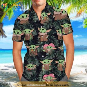Baby Yoda Funny Hawaiian Shirt, Yoda Grogu Summer Shirt, The Child Baby Yoda Shirt