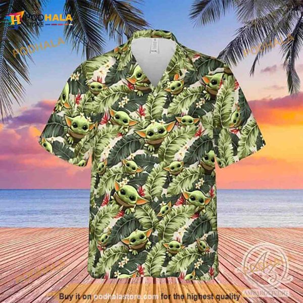 Baby Yoda Hawaii Shirt, Baby Yoda Beach Shirt, Baby Yoda Hawaii Shirt