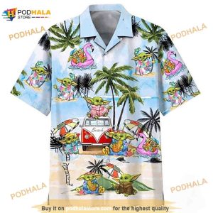 Baby Yoda Hawaiian Shirt, Baby Yoda Beach Summer Shirt
