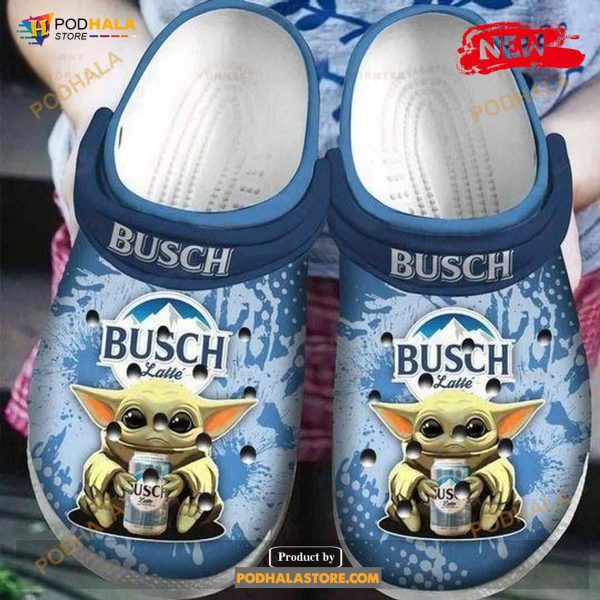 Baby Yoda Hug Busch Latte Beer Unisex Fashion Style For Man And Women Crocs Clog Shoes