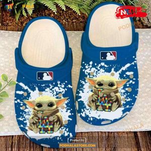 Baby Yoda Los Angeles Dodgers Band For Gift Fan Rubber Crocs Crocband Clogs Comfy Footwear