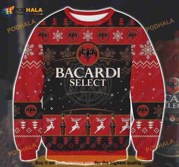 Bacardi Select Crafted Rum 3D Print Christmas Ugly Sweater