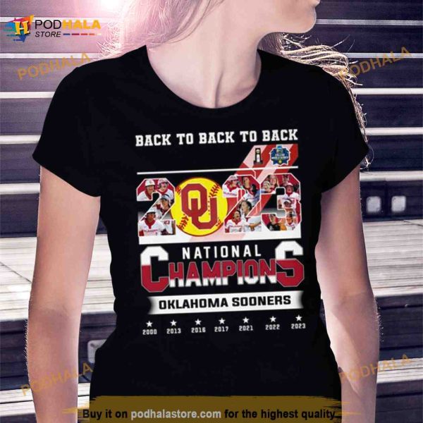Back To Back To Back 2023 National Champions Oklahoma Sooners 2000 2023 Shirt