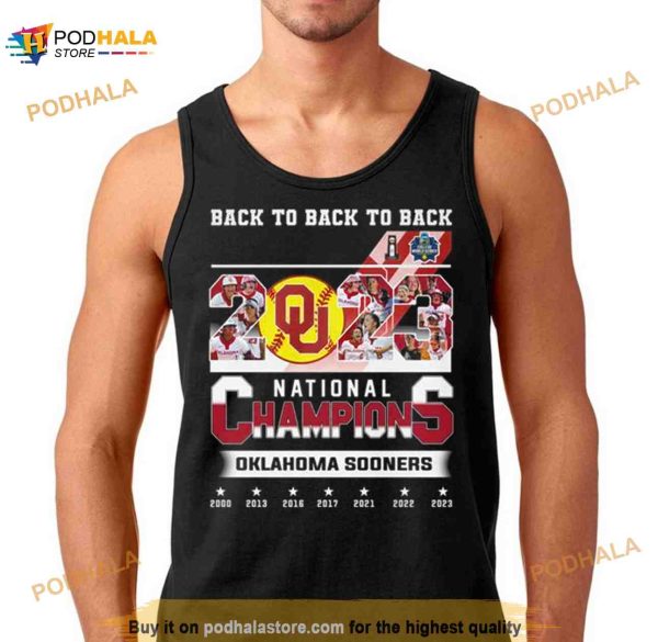 Back To Back To Back 2023 National Champions Oklahoma Sooners 2000 2023 Shirt