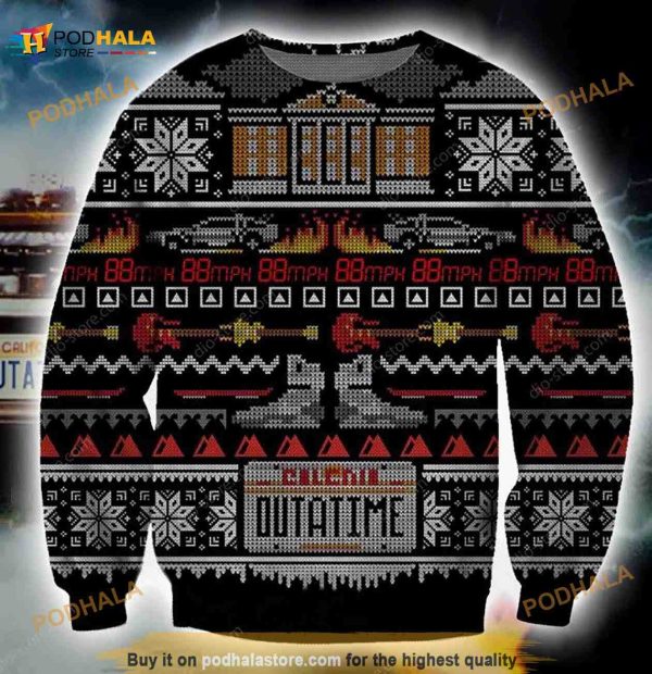 Back To The Future Logo 3D Christmas Ugly Sweater