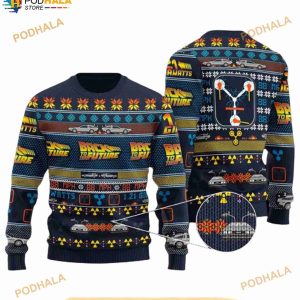 Back To The Future Ugly Knitted Christmas 3D Sweater