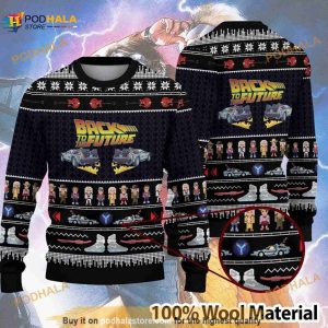 Back To The Future Ugly Knitted Christmas Sweatshirt, Back To The Future Xmas 3D Sweater