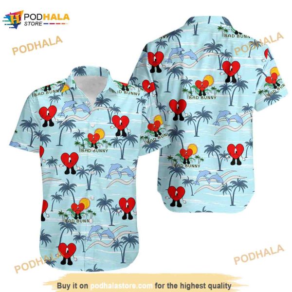 Bad Bunny Blue Un Verano Sin Ti Hawaiian Shirt, Summer Vacation Hawaiian Shirt