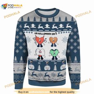Bad Bunny Un Halloween Sin Ti Chistmas 3D Ugly Sweater