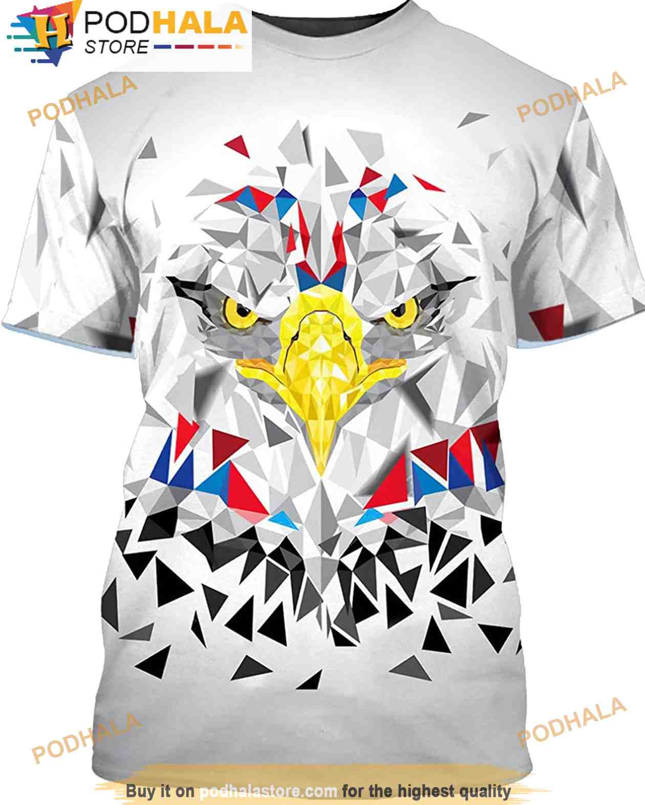 Bald Eagle In American Flag Pattern 3D Shirt - Bring Your Ideas, Thoughts  And Imaginations Into Reality Today