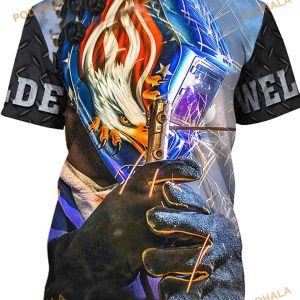 Bald Eagle In American Flag Pattern 3D Shirt