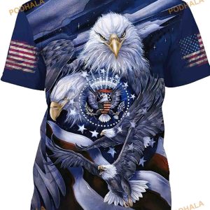 Bald Eagles With The United States Seal In American Flag 3D Shirt