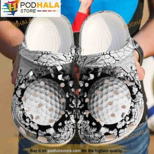 Ball Crack Wall Golf 3D Crocs Clog Shoes, Funny Crocs