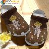 Ballet Shoes Sunflowers Leather Zipper Floral 3D Crocs, Funny Crocs