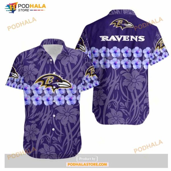 Baltimore Ravens Flower And Logo Hawaii Shirt Summer Collection