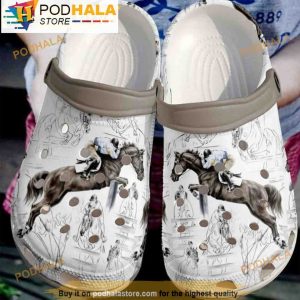 Barrel Racing Jumper Horse 3D Crocs, Funny Crocs