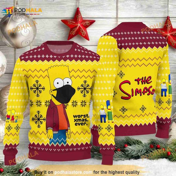 Bart Simpson Ugly Christmas 3D Sweater