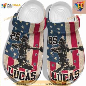 Baseball 4th Of July Usa Flag Clogs For Batter Crocs Clog Shoes