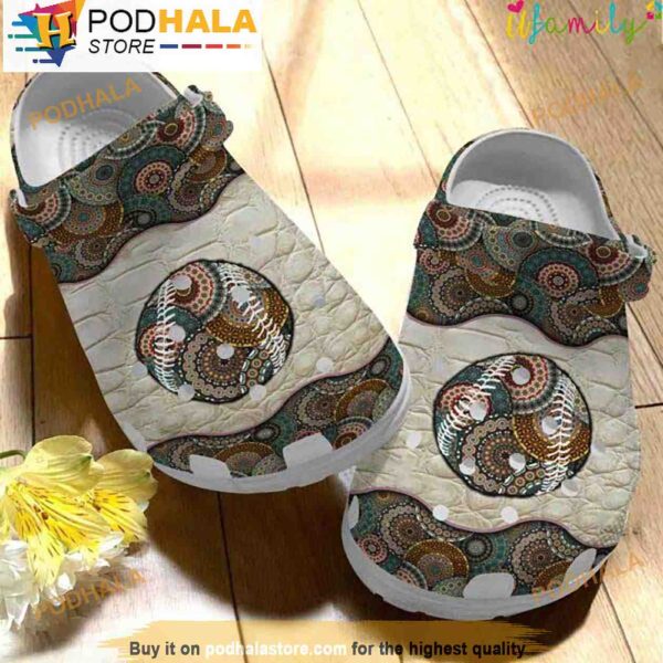 Baseball Ball Hippie 3D Crocs, Funny Crocs