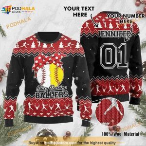 Baseball Christmas Personalized 3D All Over Printed Ugly Sweater