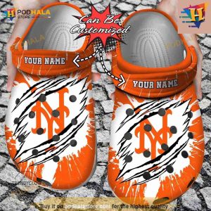 Baseball Classic Clogs Shoes Personalized Ny Mets Ripped Claw Crocs Clog Shoes