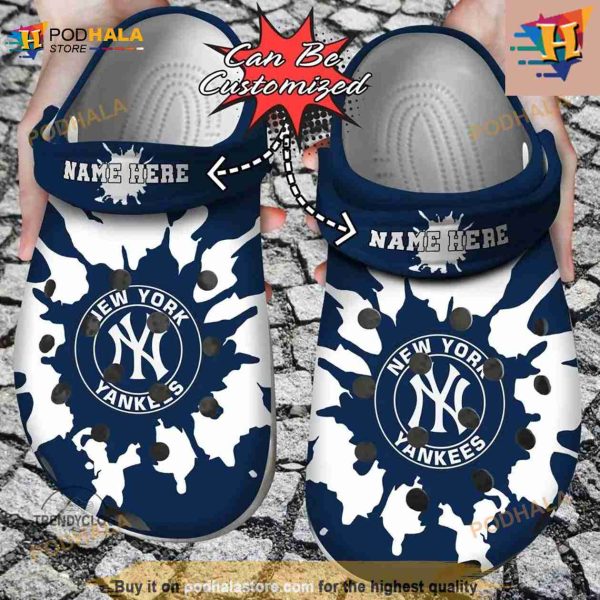 Baseball Classic Clogs Shoes Personalized Ny Yankees Color Splash Crocs Clog Shoes