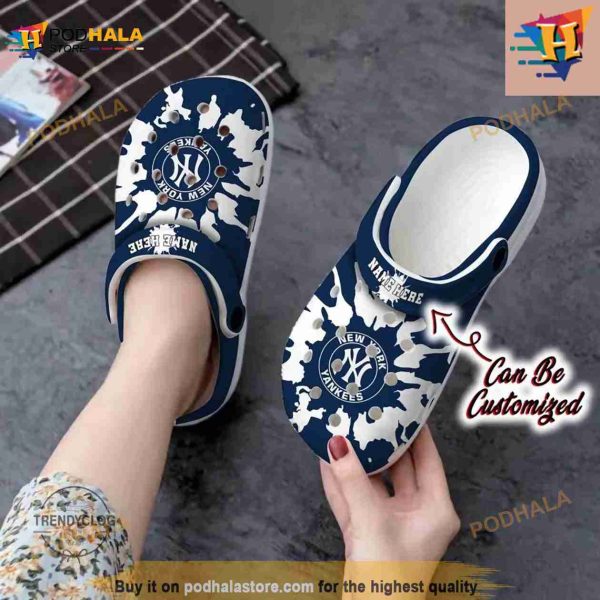 Baseball Classic Clogs Shoes Personalized Ny Yankees Color Splash Crocs Clog Shoes