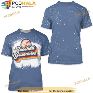 Baseball Grandma Bleached Sublimated 3D Shirt