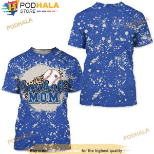 Baseball Mom Bleached Sublimated 3D Shirt