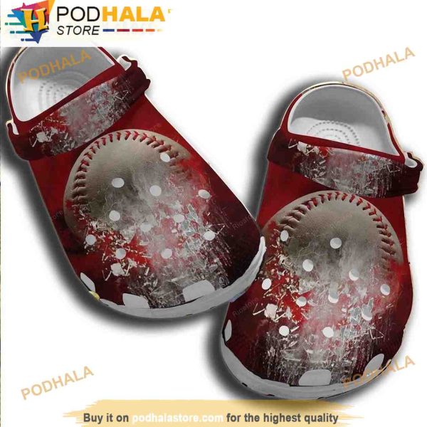 Baseball On Fire 3D Crocs Clog Shoes, Funny Crocs