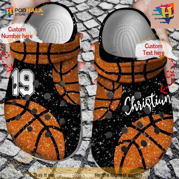 Basketball Classic Clogs Shoes Basketball Glitter Crocs Clog Shoes