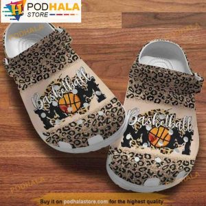 Basketball Mom Leopard Pattern 3D Crocs, Funny Crocs