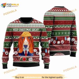 Basset Hound Keep Christmas Great Funny Ugly 3D Funny Ugly Sweater