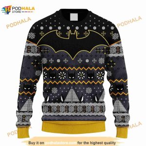Batman Comic Knitted Christmas Funny Ugly Sweater, Batman Gift For Fans