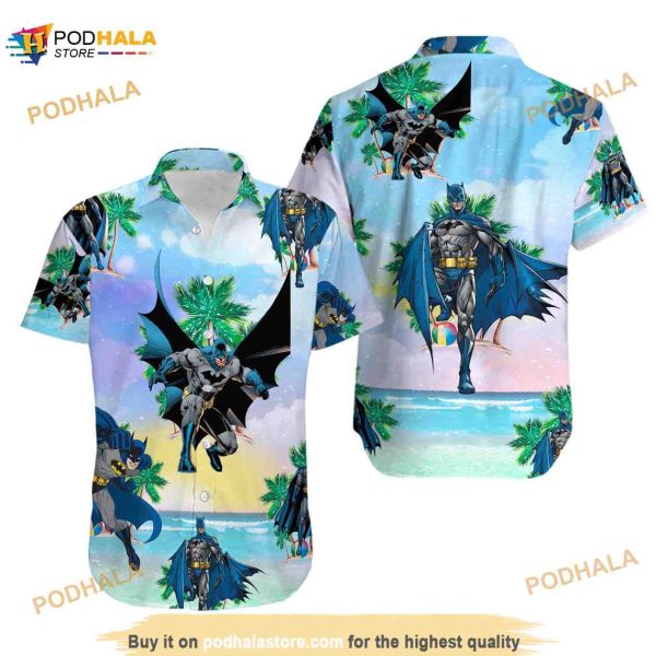 Batman Funny Hawaiian Shirt, Tropical Flower 3D Hawaii Shirt