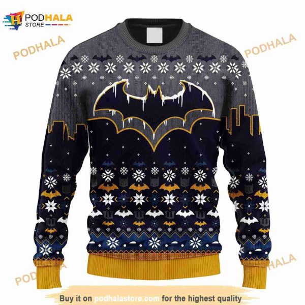 Batman Knitted Christmas Funny Ugly Sweater, Batman Xmas Gift For Fans