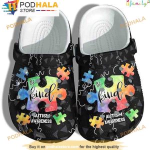 Be Kind Autism Puzzle Pieces 3D Crocs, Funny Crocs