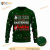 Be Nice To The Bartender Santa Is Watching Pattern 3D Funny Ugly Sweater