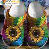 Be Sunshine Like Sunflower Hippie Colorful Floral 3D Crocs, Funny Crocs