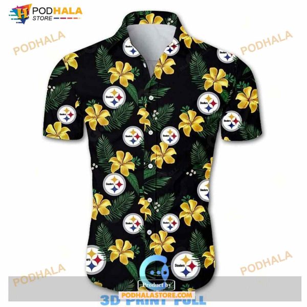 Beach Shirt NFL Pittsburgh Steelers Tropical Flower Hawaiian Shirt