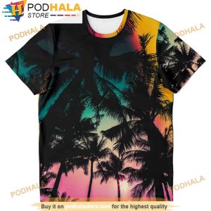 Beach Tropical Palm Trees Sunset Summer Unisex 3D Shirt
